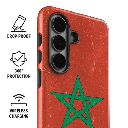Morocco Flag Distressed Galaxy S26 Plus Impact Case