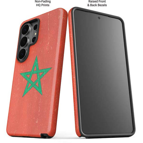 Morocco Flag Distressed Galaxy S26 Ultra Impact Case