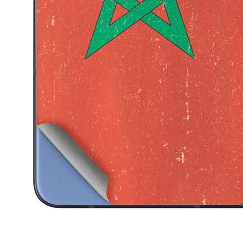 Morocco Flag Distressed Galaxy Z Fold5 5G Skin