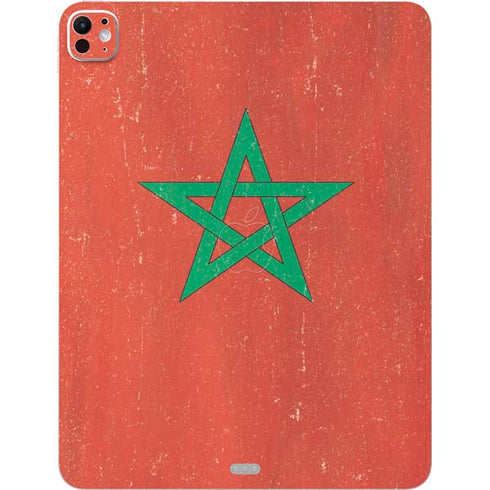 Morocco Flag Distressed iPad Pro 13in M4 (2024) Skin