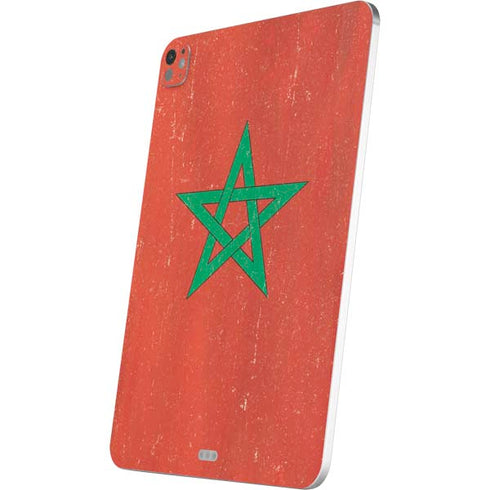 Morocco Flag Distressed iPad Pro 13in M4 (2024) Skin