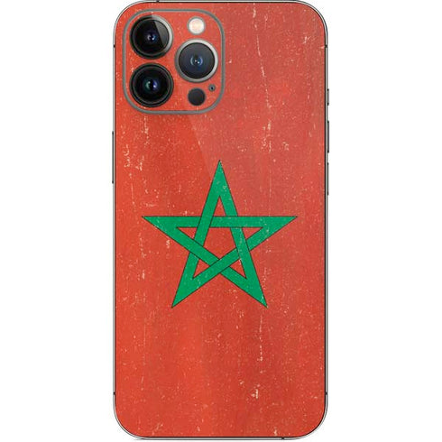 Morocco Flag Distressed iPhone 15 Pro Max Skin