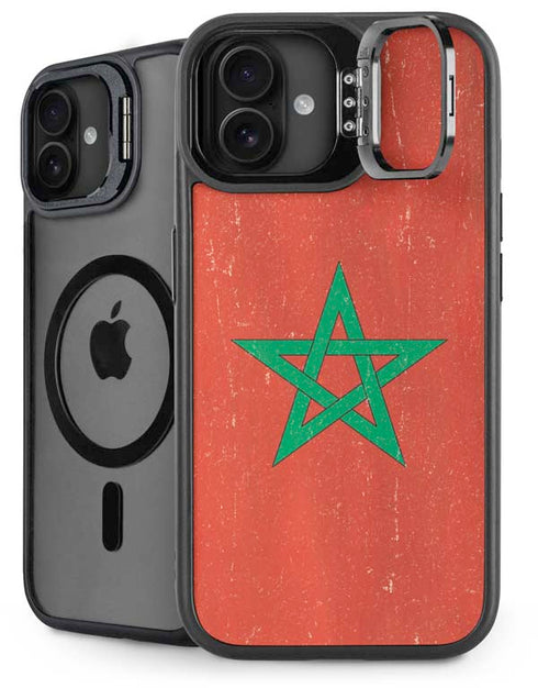 Morocco Flag Distressed iPhone 16 Plus Kickstand Case