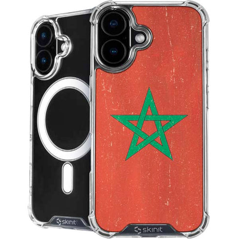 Morocco Flag Distressed iPhone 16 Plus MagSafe Case