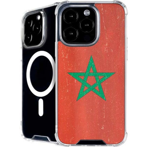 Morocco Flag Distressed iPhone 16 Pro MagSafe Case