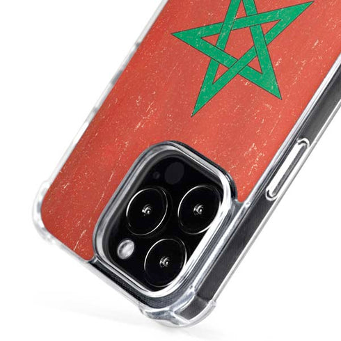 Morocco Flag Distressed iPhone 16 Pro MagSafe Case