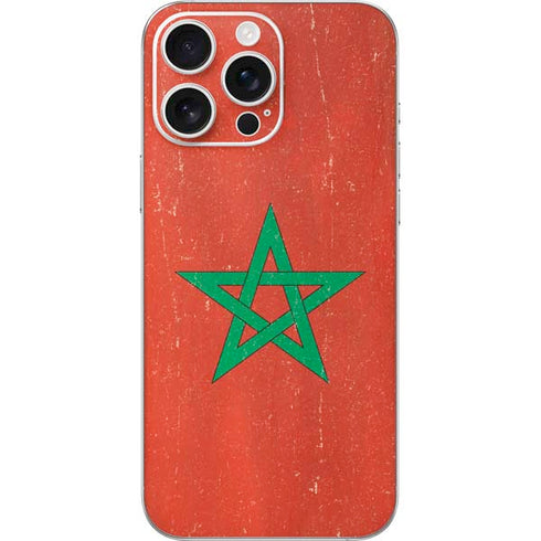 Morocco Flag Distressed iPhone 16 Pro Max Skin
