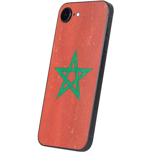 Morocco Flag Distressed iPhone 16e Skin