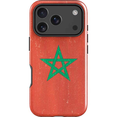Morocco Flag Distressed iPhone 18 Pro Impact Case