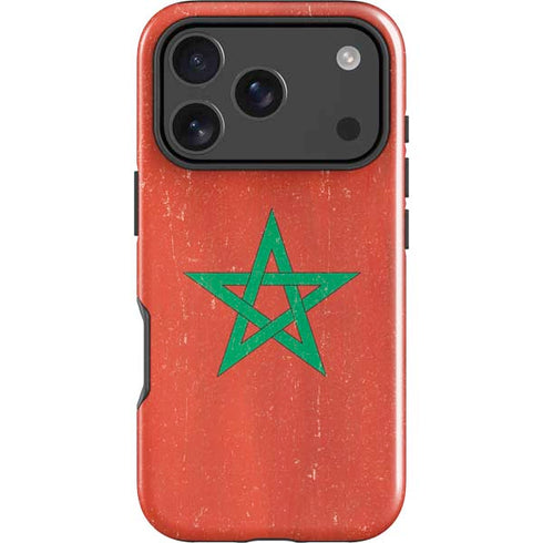 Morocco Flag Distressed iPhone 18 Pro Max Impact Case