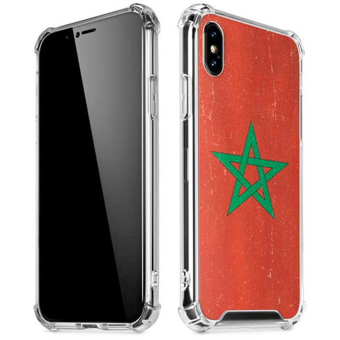 Morocco Flag Distressed iPhone X/XS Clear Case