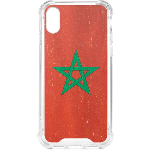 Morocco Flag Distressed iPhone XS Clear Case
