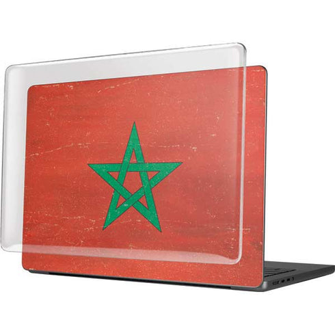 Morocco Flag Distressed MacBook Pro 14in (2021-24) Case plus Skin