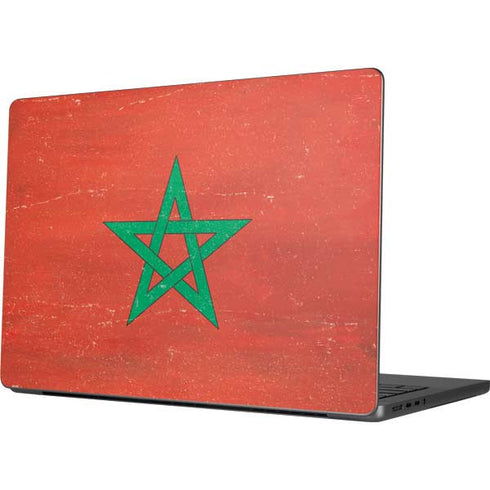 Morocco Flag Distressed Apple MacBook Pro 14-inch Skin