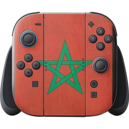 Morocco Flag Distressed Nintendo Switch 2 (2025) with Joy-Con Skin