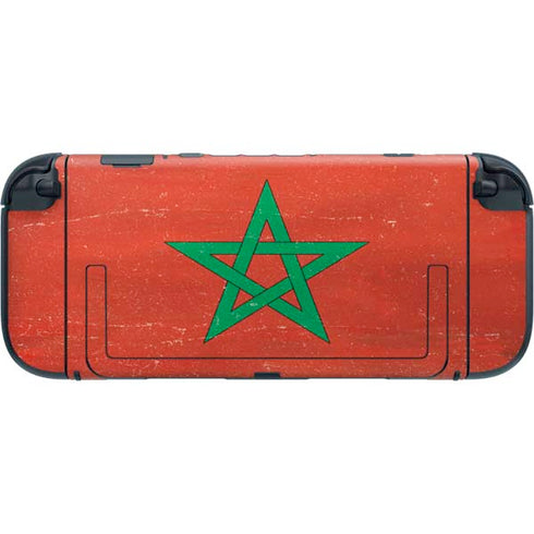 Morocco Flag Distressed Nintendo Switch 2 (2025) with Joy-Con Skin