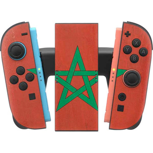 Morocco Flag Distressed Nintendo Switch 2 (2025) Joy-Con Controller Skin