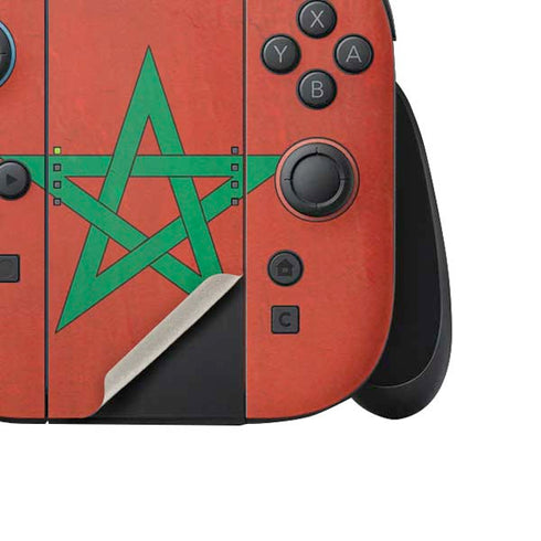 Morocco Flag Distressed Nintendo Switch 2 (2025) Joy-Con Controller Skin