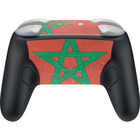 Morocco Flag Distressed Nintendo Switch 2 (2025) Pro Controller Skin