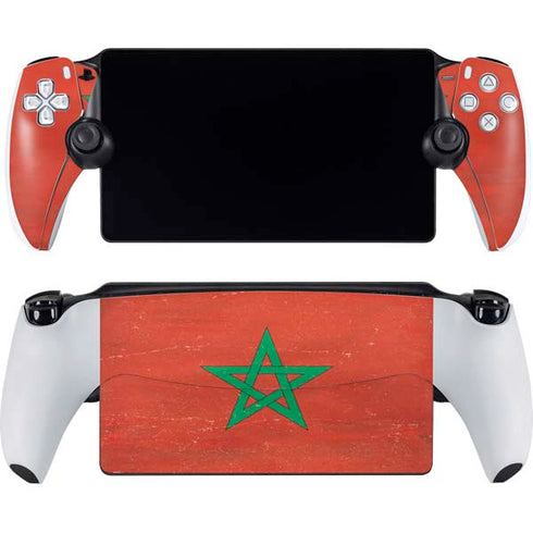Morocco Flag Distressed PlayStation Portal Remote Player Skin