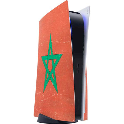 Morocco Flag Distressed PlayStation PS5 Skins
