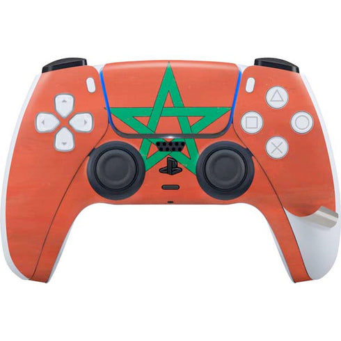 Morocco Flag Distressed PS5 Pro Bundle Skin