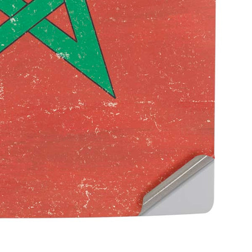 Morocco Flag Distressed PS5 Pro Disk Console Skin