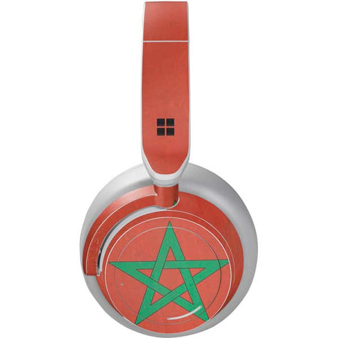 Morocco Flag Distressed Surface Headphones Skin