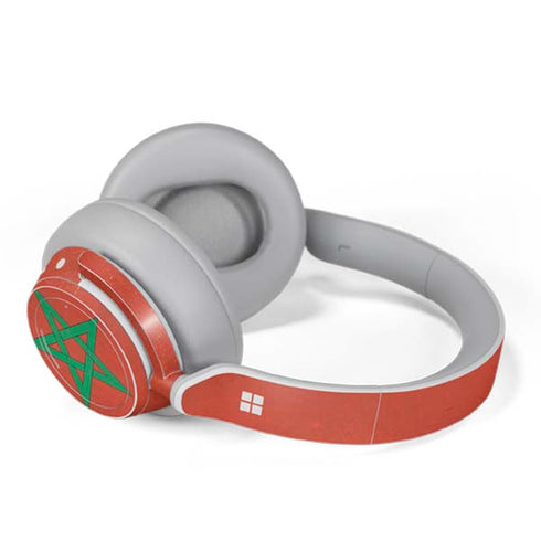 Morocco Flag Distressed Surface Headphones Skin