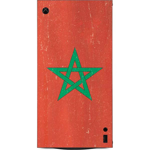 Morocco Flag Distressed XBox Series X Digital Edition Console Skin