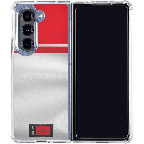 Morocco Soccer Flag Galaxy Z Fold5 5G Clear Case