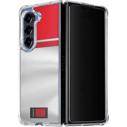 Morocco Soccer Flag Galaxy Z Fold5 5G Clear Case