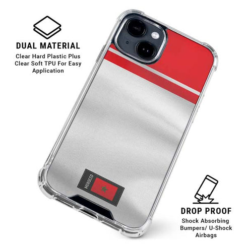 Morocco Soccer Flag iPhone 15 Clear Case
