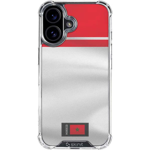 Morocco Soccer Flag iPhone 16 Plus Clear Case