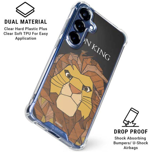 Disney The Lion King Mosaic Simba Art Galaxy S25 Clear Case