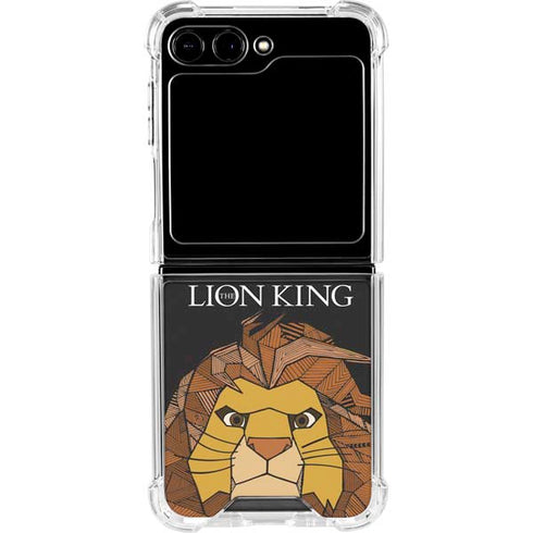 Disney The Lion King Mosaic Simba Art Galaxy Z Flip6 Clear Case
