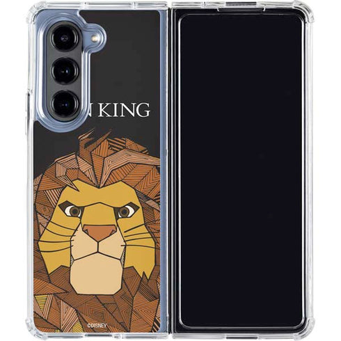 Disney The Lion King Mosaic Simba Art Galaxy Z Fold5 5G Clear Case