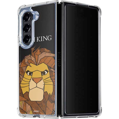 Disney The Lion King Mosaic Simba Art Galaxy Z Fold5 5G Clear Case