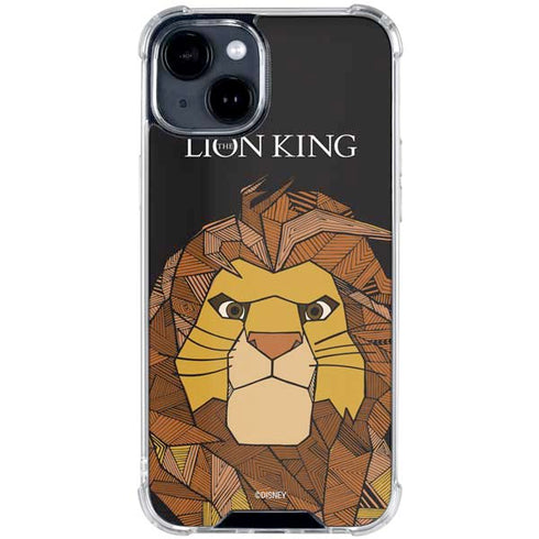 Disney The Lion King Mosaic Simba Art iPhone 15 Clear Case