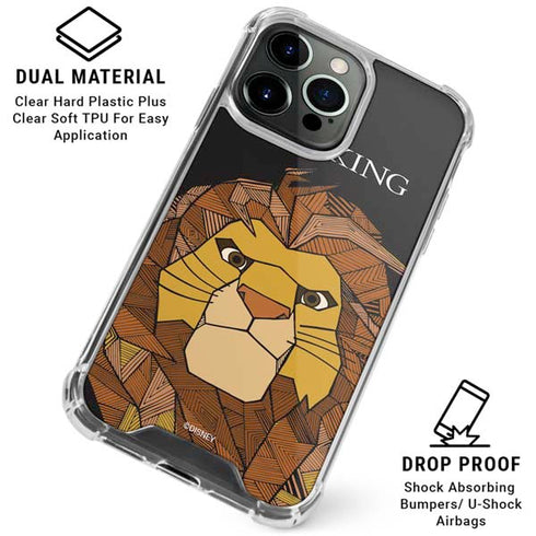 Disney The Lion King Mosaic Simba Art iPhone 16 Pro Clear Case