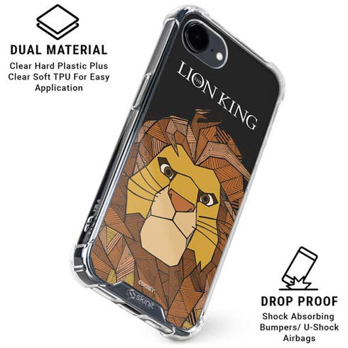 Disney The Lion King Mosaic Simba Art iPhone 16e Clear Case