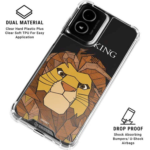 Disney The Lion King Mosaic Simba Art Moto G Power 5G (2024) Clear Case