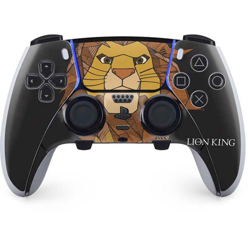 Disney The Lion King Mosaic Simba Art PS5 DualSense Edge Pro Controller Skin