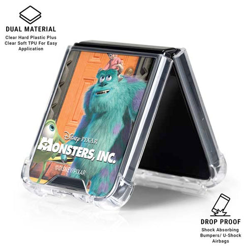 Disney Monsters Inc. Movie Poster Galaxy Z Flip7 Clear Case