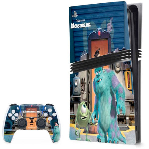 Disney Monsters Inc. Movie Poster PS5 Pro Bundle Skin