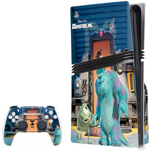Disney Monsters Inc. Movie Poster PS5 Pro Disk Bundle Skin
