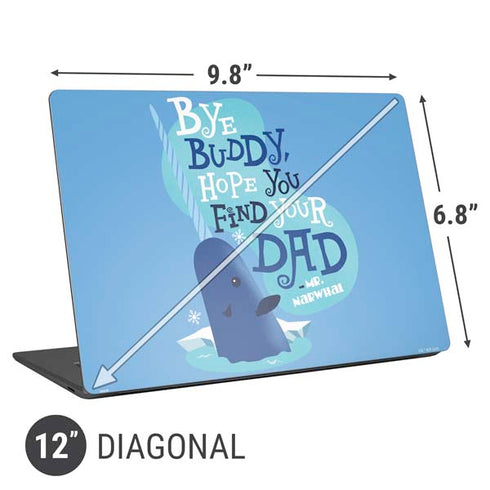 Elf Mr. Narwhal Farewell Universal Laptop 12in (9.8 x 6.8in) Skin
