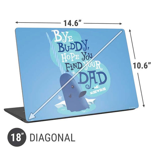 Elf Mr. Narwhal Farewell Universal Laptop 18in (14.6 x 10.6in) Skin