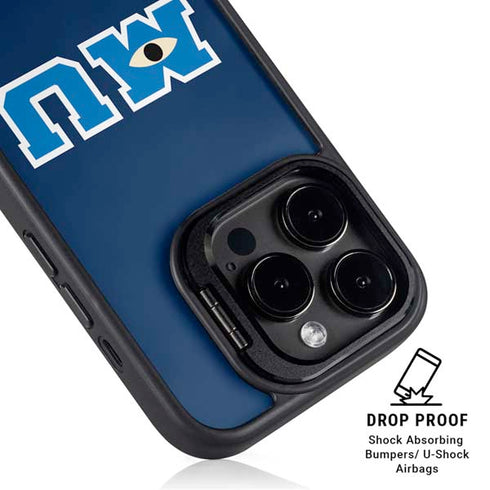Disney Monsters University MU Logo iPhone 14 Pro Max Kickstand Case