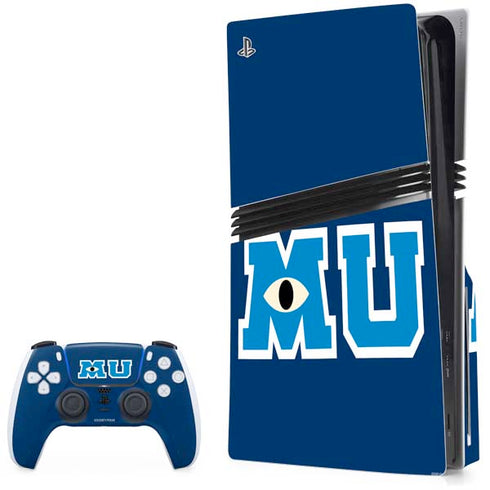 Disney Monsters University MU Logo PS5 Pro Disk Bundle Skin